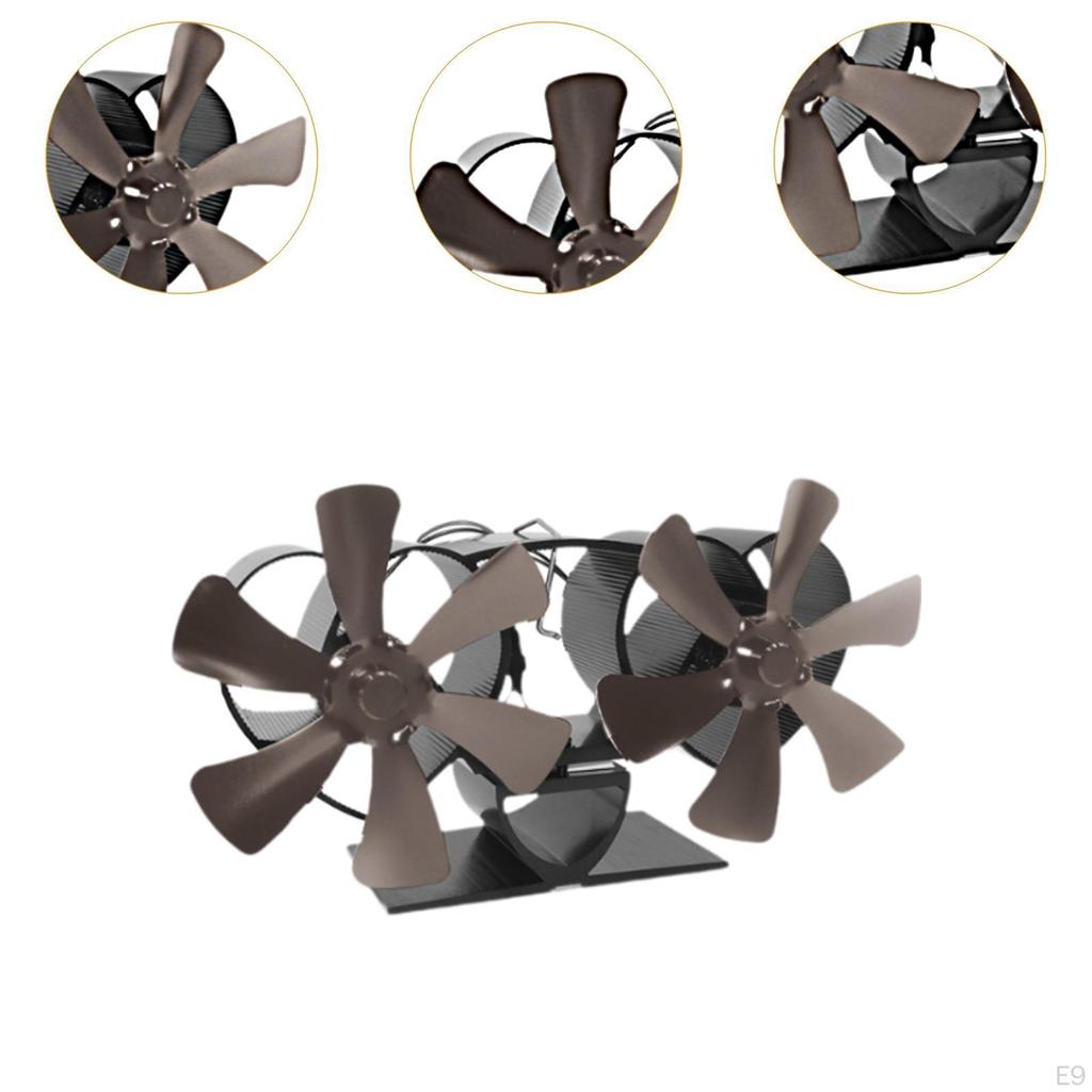Fireplace Fan 12 Blade Heat Powered Wood Furnace for Combustion House