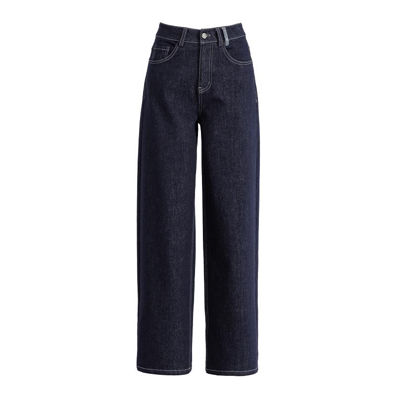 Yi Fei Women s High Waist Straight-Leg Cropped Jeans, Slim Fit, Fade-Resistant Denim Blue. Size 30 джинсовый синий