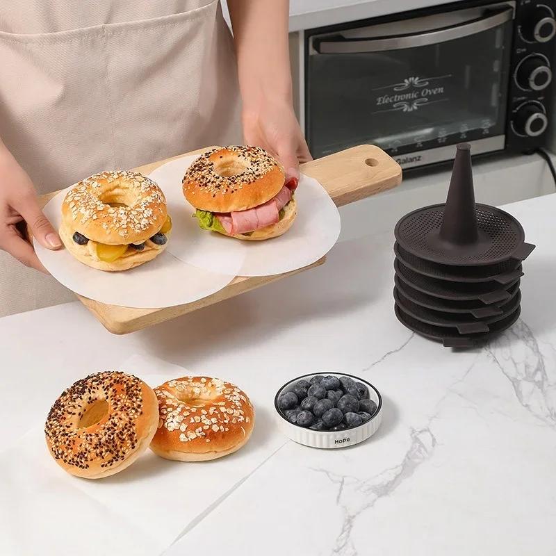 6Pcs Donut Silicone Mold Set Conical Bread Donut Mousse Pudding Mold Homemade Bread Pastry Making Molds Kitchen Bakery Tools