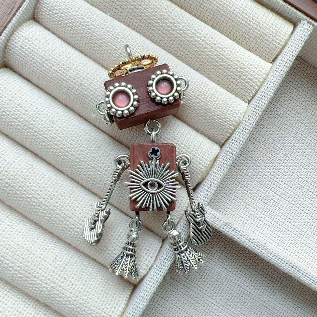 

Punk Style Robot Pendant Cartoon Keychain Charm Necklace for Women - Non-fading