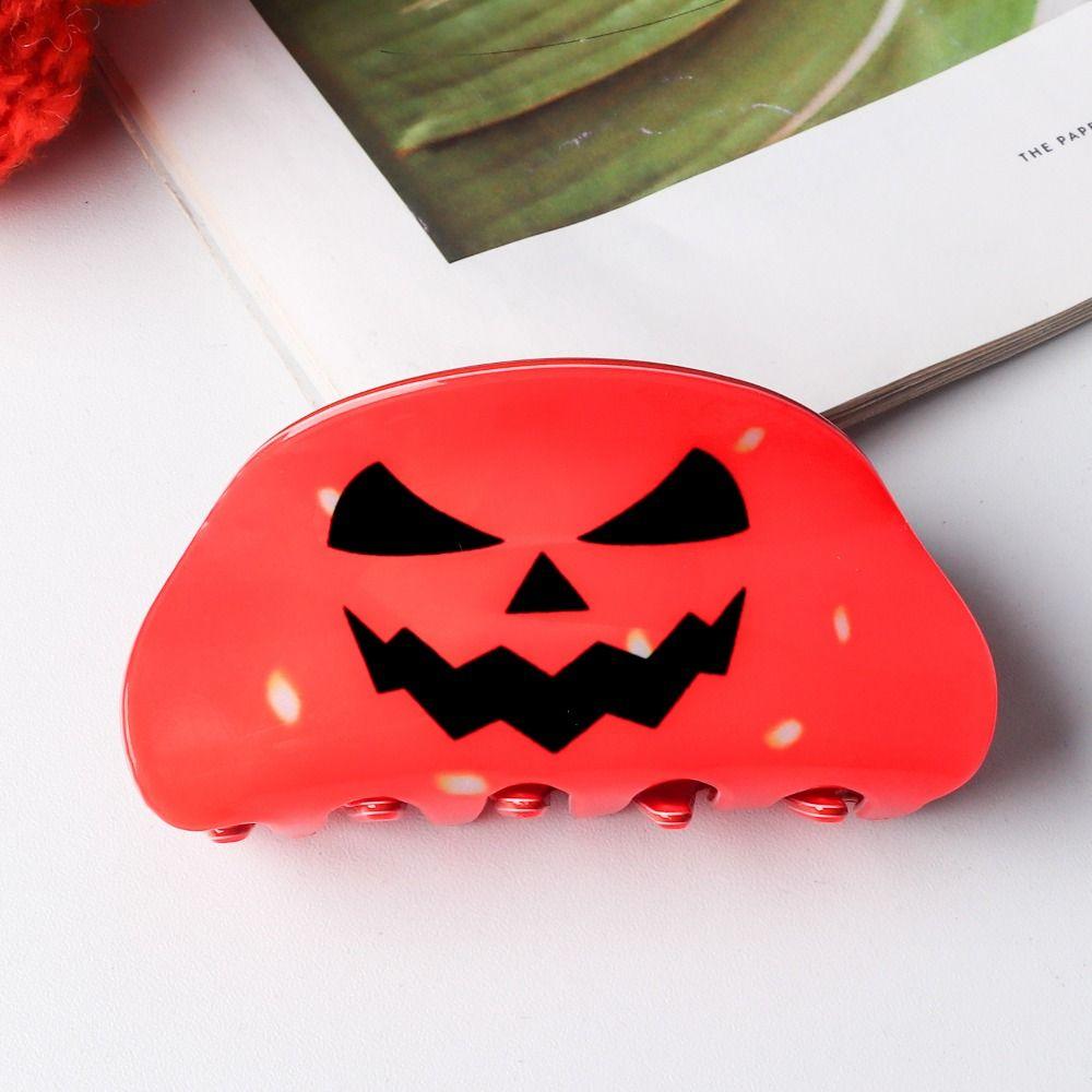

Acrylic Large Crab Clip Gothic Pumpkin Hair Claw Fashion Halloween Hair Clip Girls