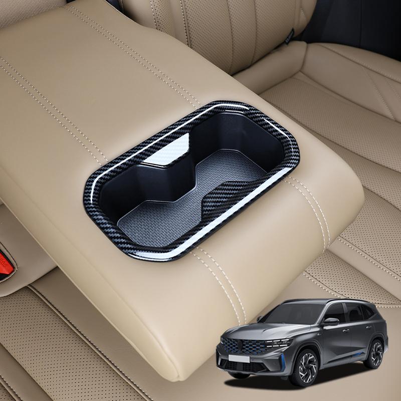 Car Interior Accessories 2-row Cup Holder Rear Drainage Cup Frame Trim ABS For Renault Grand Koleos 2024-2026 LHD/RHD