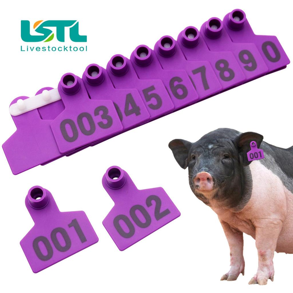 100 Stück Rind Schwein Ziege Ohrmarken Tier Ohrmarken Karten 001-100 3 Farben Digitale Identifizierung Nutztiere Viehzucht Fütterung