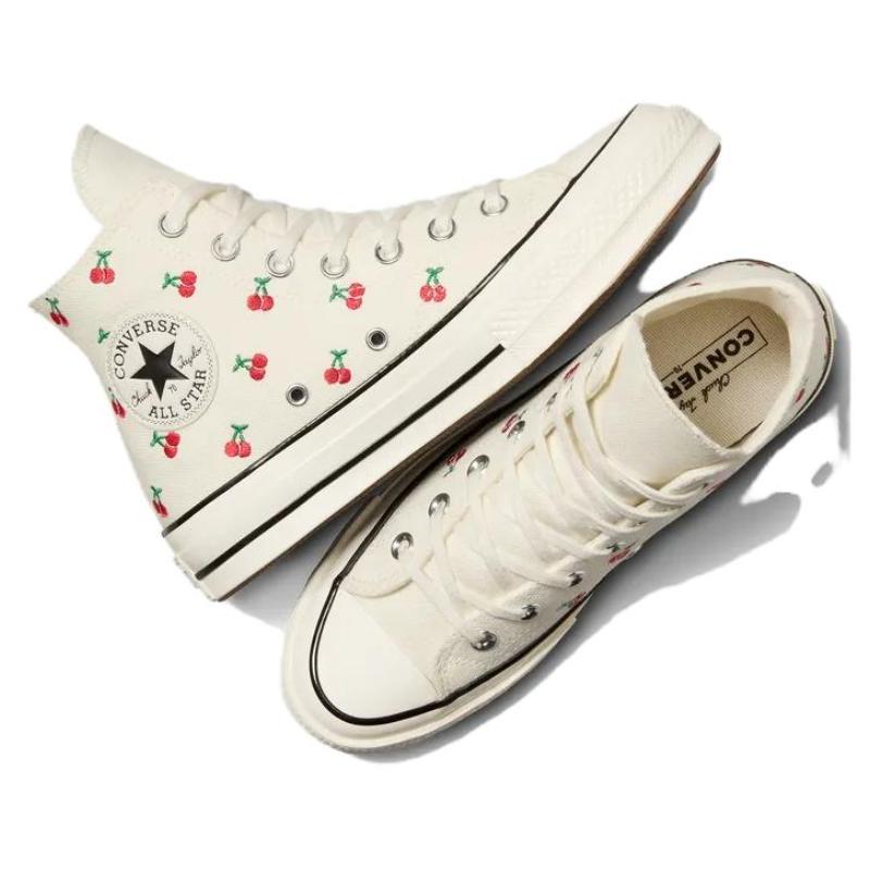Converse 1970s Everyday Versatile Wear-Resistant and Lightweight High Top Canvas Shoes Women's White Red
