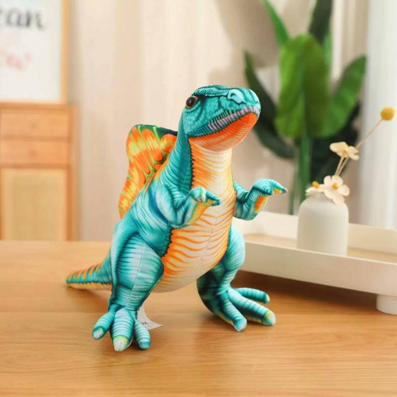 35/45cm Cuddly Simulation Dinosaur Stuffed Toy Plush Blue/Green/Orange Girls Boys Xmas Plushie Birthday Gift Room Decoration