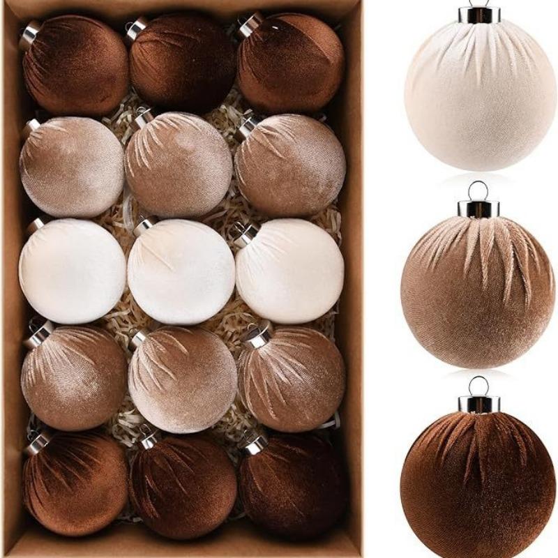 8cm Stoffbezogene Weihnachtskugeln Baumschmuck für Feiertagsdeko Heimparty Geschenk Dekorationen