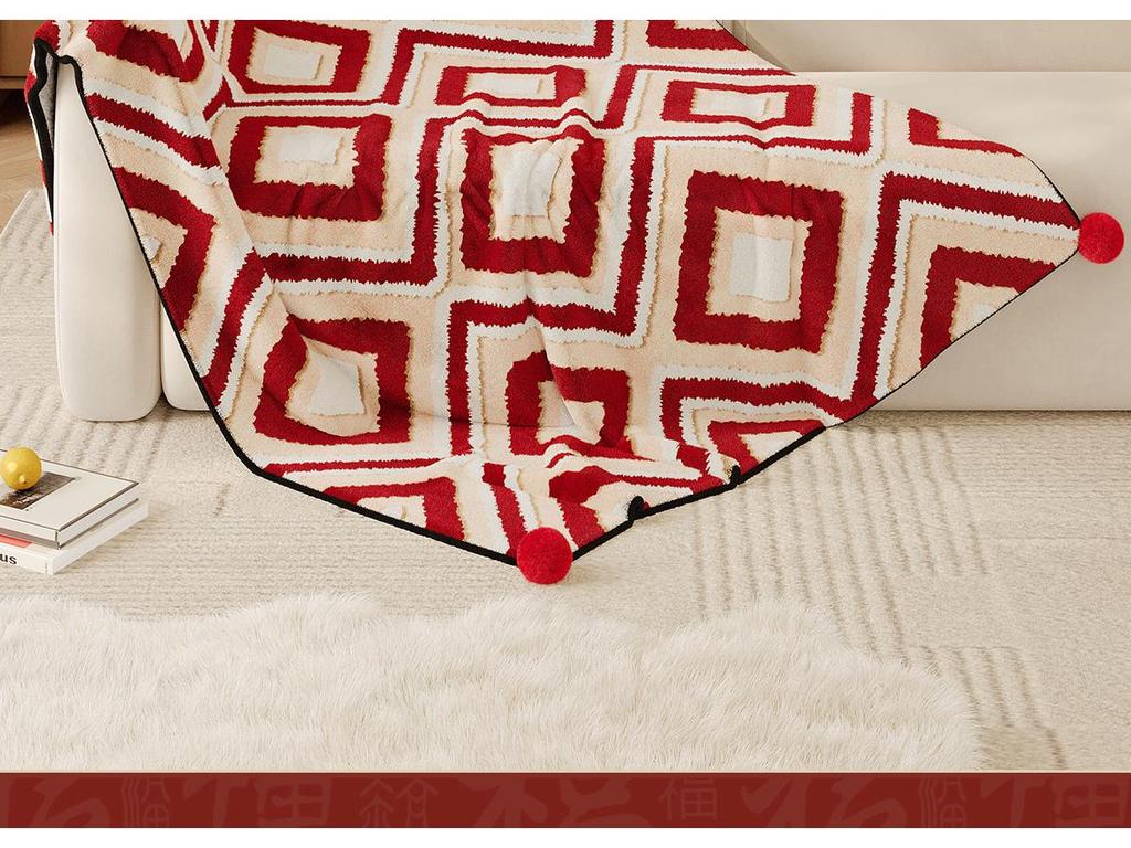 Year of the Horse Red Zodiac Blanket: Festive Winter Throw for New Year