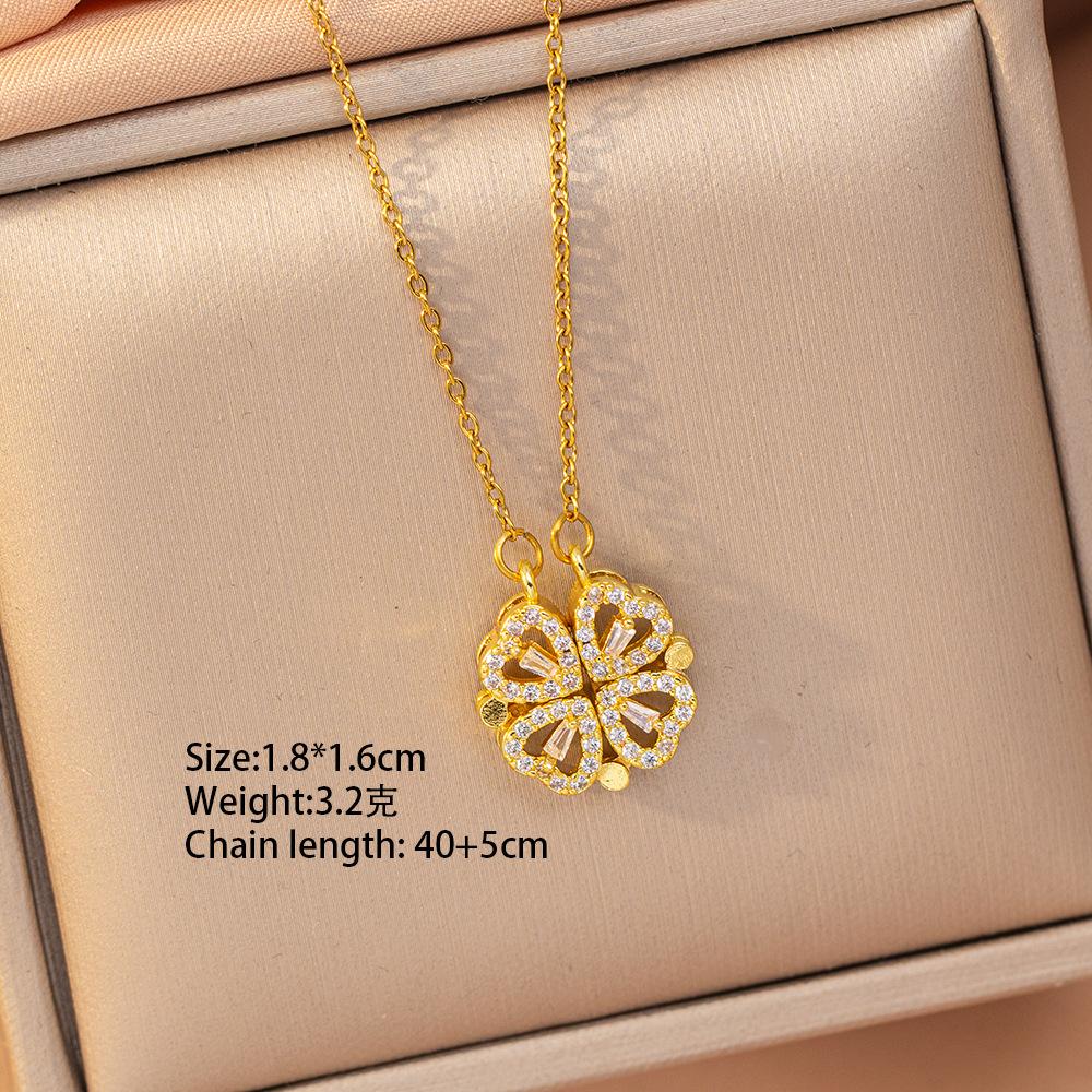 [Titanium Steel] Necklace Women's Copper Micro-inlaid Electroplating Advanced Sense Delicate Clavicle Chain Jewelry
