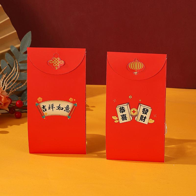 3D červená obálka Hongbao čínský jarní festival dekorace had nový rok červený balíček 2025 štěstí peněžní váček pro děti dárky
