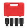 4pcs 12 Inch Deep Impact Socket Repairing Tool Set 12 Point Head Adapter High Hardness