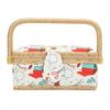 Sewing Basket Polyester Fabric Sewing Supplies Organizer with Removable Plastic Tray for Needle Thread Scissors