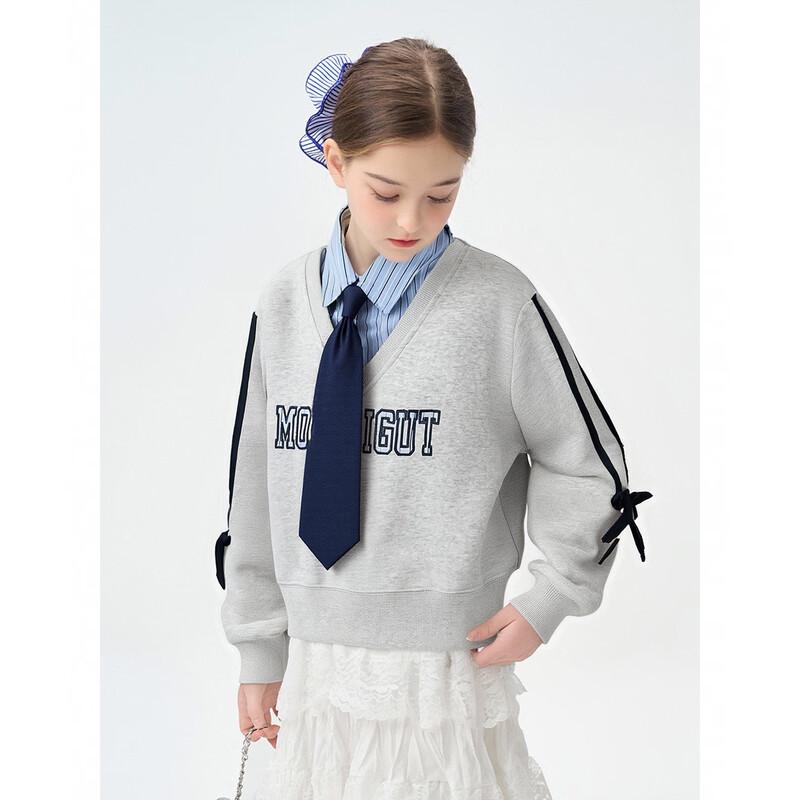 Montagut Girls  Faux Two-Piece Patchwork Sweatshirt 160