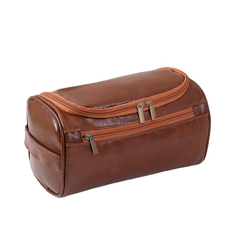 Groomsmen Gift Leather Toiletry Bag for Men Travel Shaving Kit Bathroom Bag Make Up Hanging Storage Wash Bags