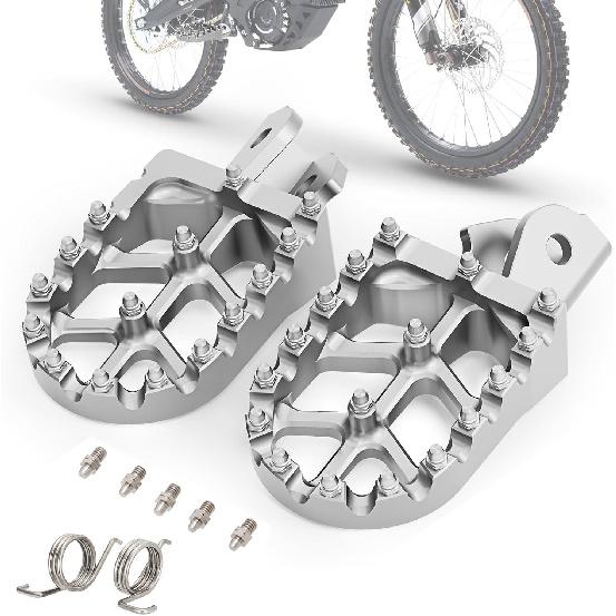 Wider Footpegs CNC for Surron LBX/E-Ride Pro SS/SR/S, Dirt Bike Foot Pegs Non-Slip Wider Design with Heavy-Duty Spring for Sur Ron Eride Pro SS