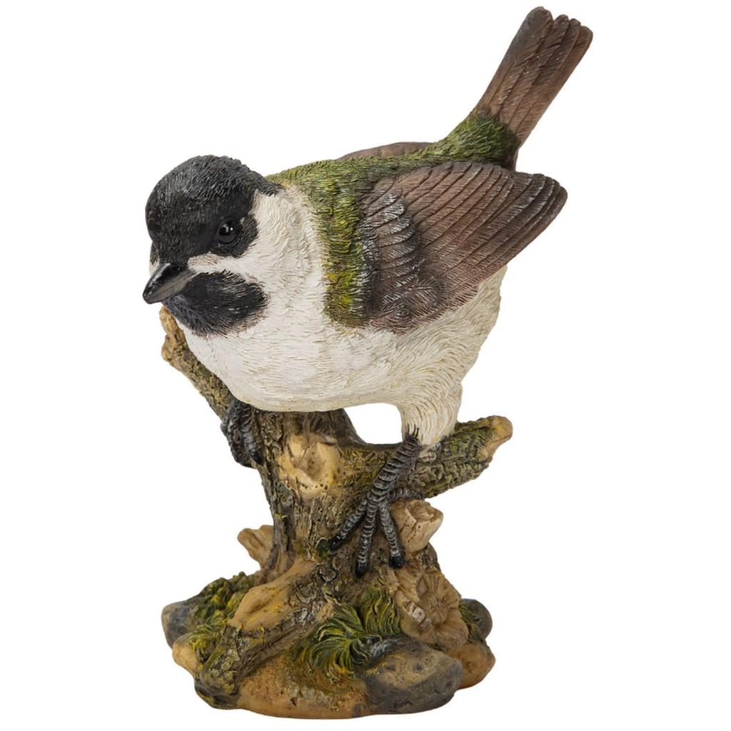 Ubia Great Tit Perched On a 10 X 7 X Garden Cute H08116 Stump, 12.5 Cm, Figurine, Animal, Decor, Realistic, Bird,