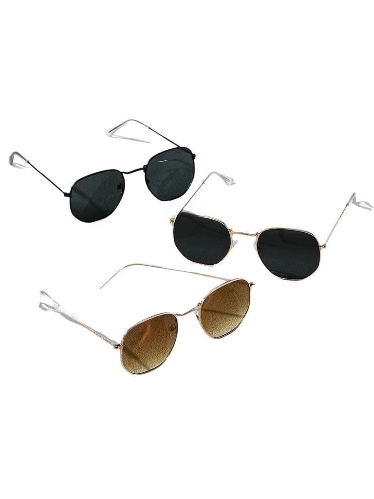 New Classic Polygon Retro Sunglasses Personalized Metal Frame Sunglasses Ladies Glasses Men's Glasses