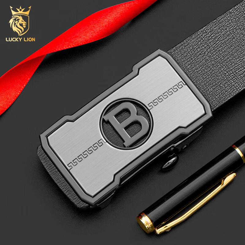 LUCKY LION Men's Automatic Buckle Leather Belt