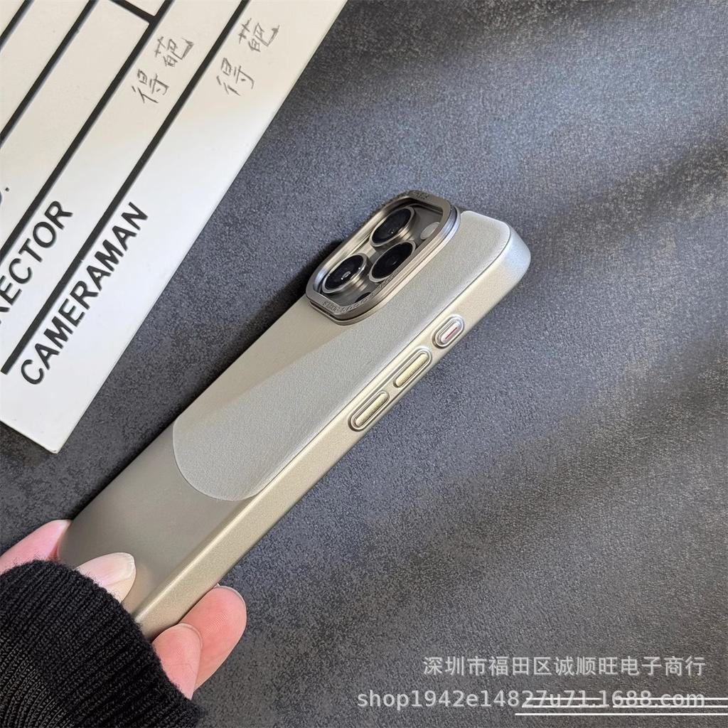 Pigment leather is suitable for iphone15PROMAX mobile phone case Apple 14 simple high-end matte anti-drop protective case