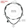 Elegant Gothic Plane Pendant Necklace with Black Beaded Charm and Adjustable Chain Decoration for Trendy Women