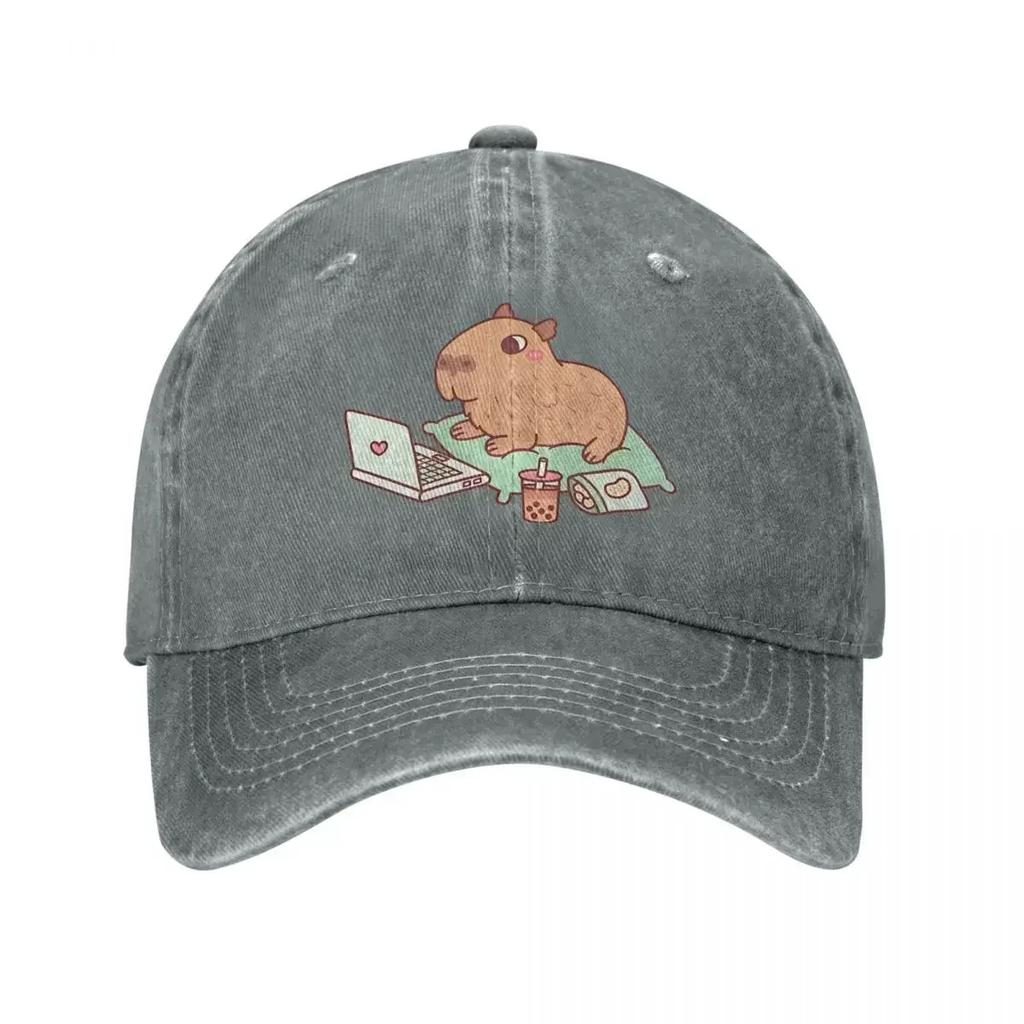 Cute Capybara Animal Men Women Baseball Cap Distressed Washed Hats Cap Classic Outdoor Workouts Gift Snapback Hat