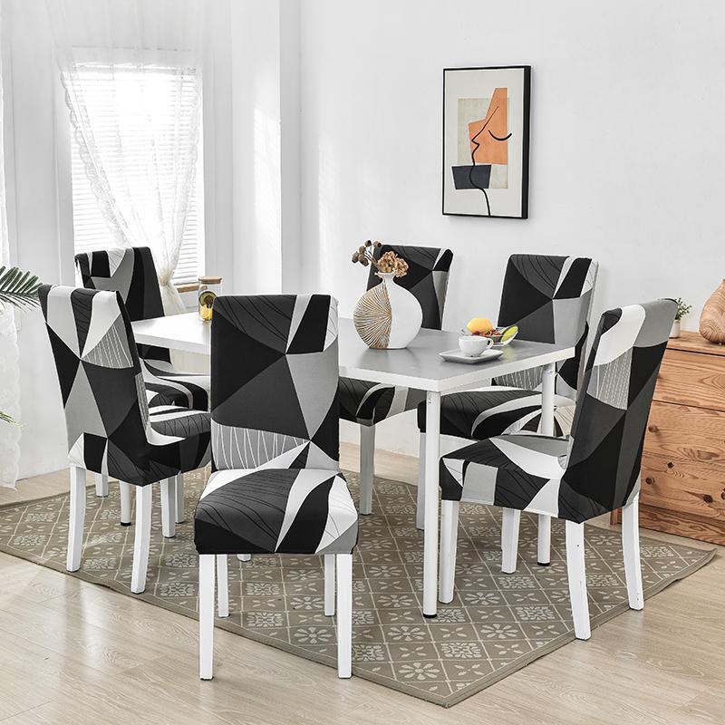 Stretchy Patterned Dining Room Chair Covers Set Of 1, Washable Dining Chair Covers, Great Decor For Home El Party Banquet