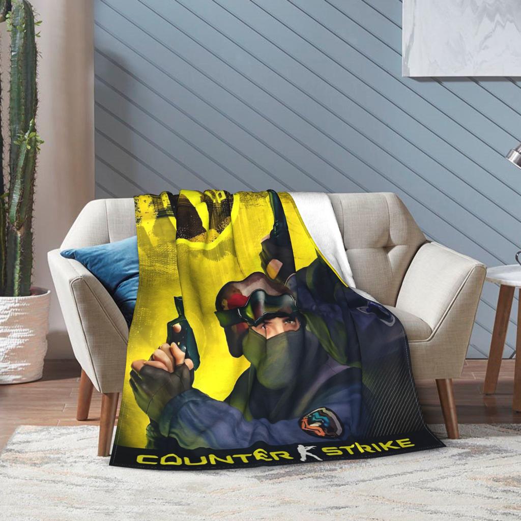 Counter Strike CS Go Fashion Blanket Shootting Game Art Plush Awesome Soft Throw Fashion Blanket for Home Textile Decor Outdoor