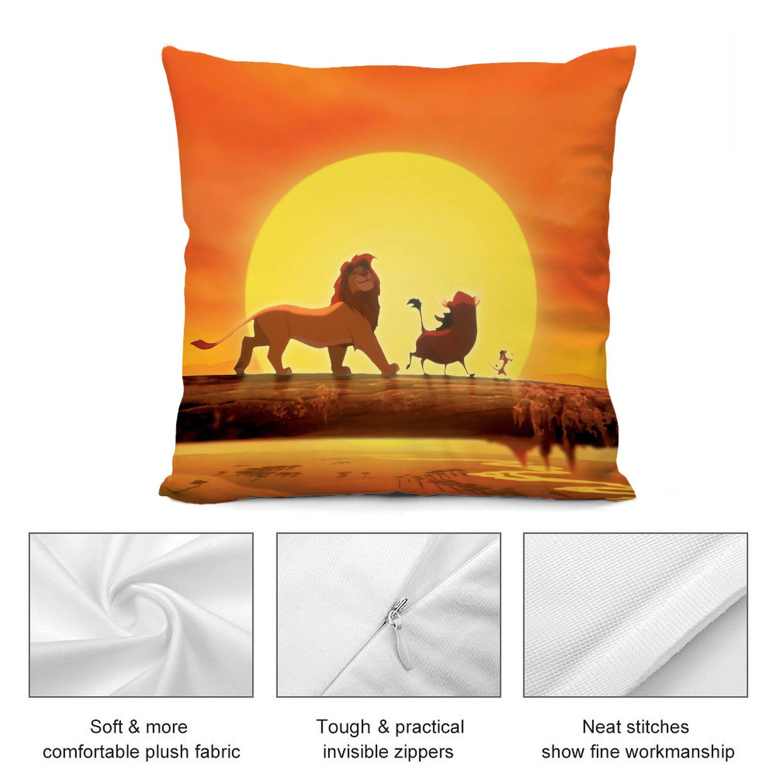 

The Lion King Pillowcase Cushions Cover for Sofa Decorative Cushion Covers Anime Room Decorating Items Home Decorations Pillow 12x12Inch