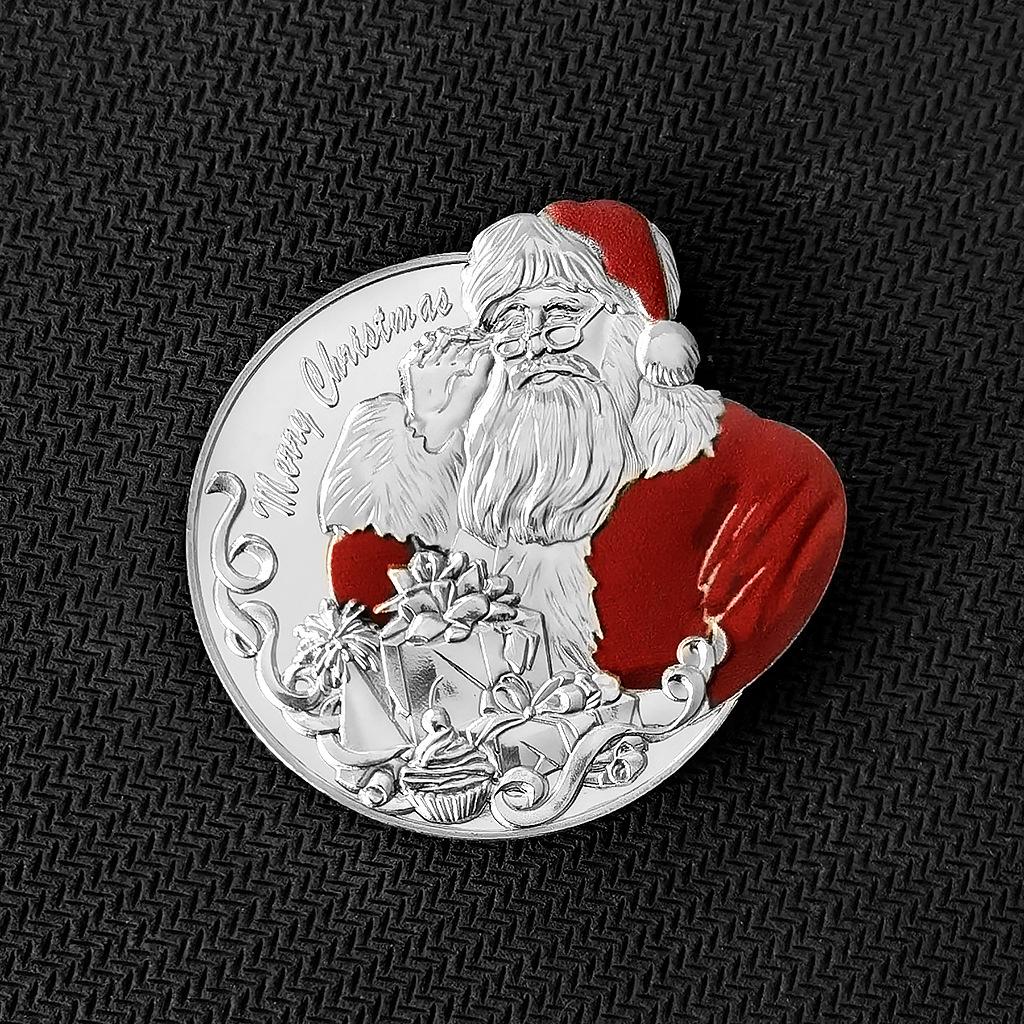 

Christmas gifts, coins, creative coins, medals, holiday decorations, ornaments, Christmas gift, Stocking stuffers серебряный