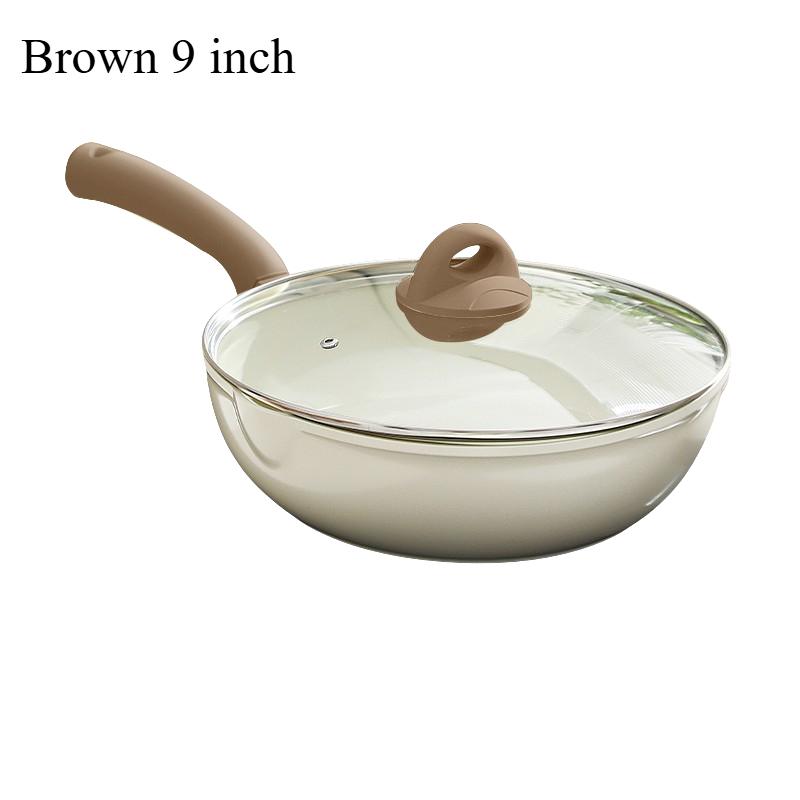 

Керамическая антипригарная сковорода DONNOR с крышкой, 3,6 кварты, индукционная сковорода, антипригарные кастрюли и сковородки с силиконовой ручкой