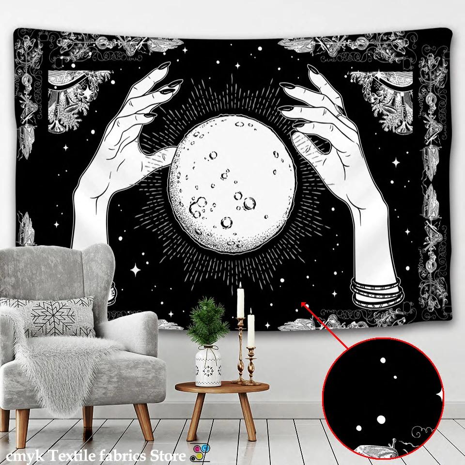 Celestial Sun and Moon Tapestry  Mystical Art for Living Room Decor Boho Style Enhance Your Space with Cosmic Vibes