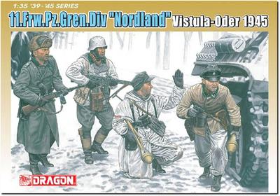 Platz Dragon WW2 German 11th SS Volunteer Panzergrenadier Nordland Battle of Vistula Oder Plastic Model DR6455 1/35 (Person)