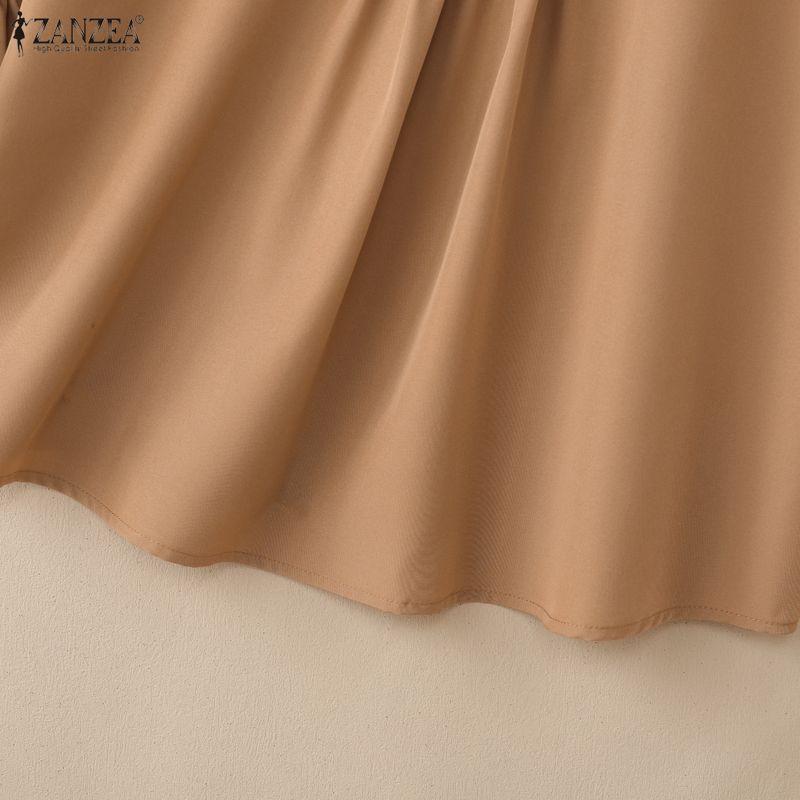 ZANZEA Camicetta casual da donna con scollo rotondo e maniche corte