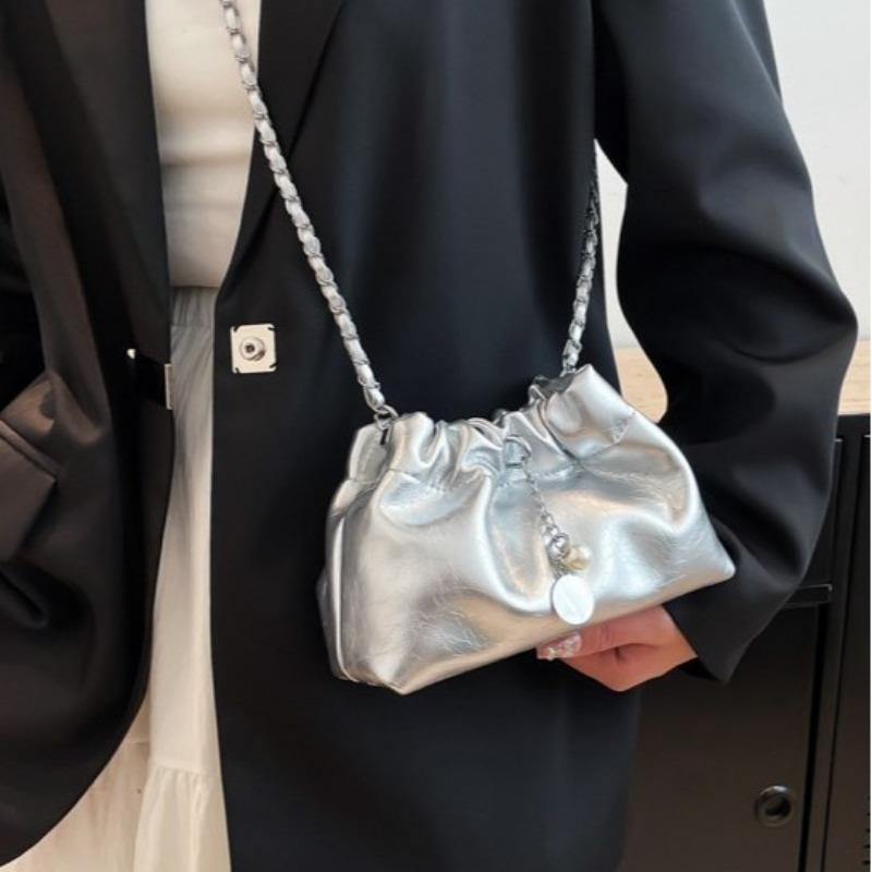 New Bag Women's Niche Light Luxury Pleated Cloud Bag Chain Messenger Bag Fashionable Versatile Shoulder Bag