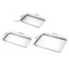 1PC Rectangle Stainless Steel Tray Food Serving Plate Buffet Presentation Pan for Rice Home Dishes Storage Kitchen Gadget