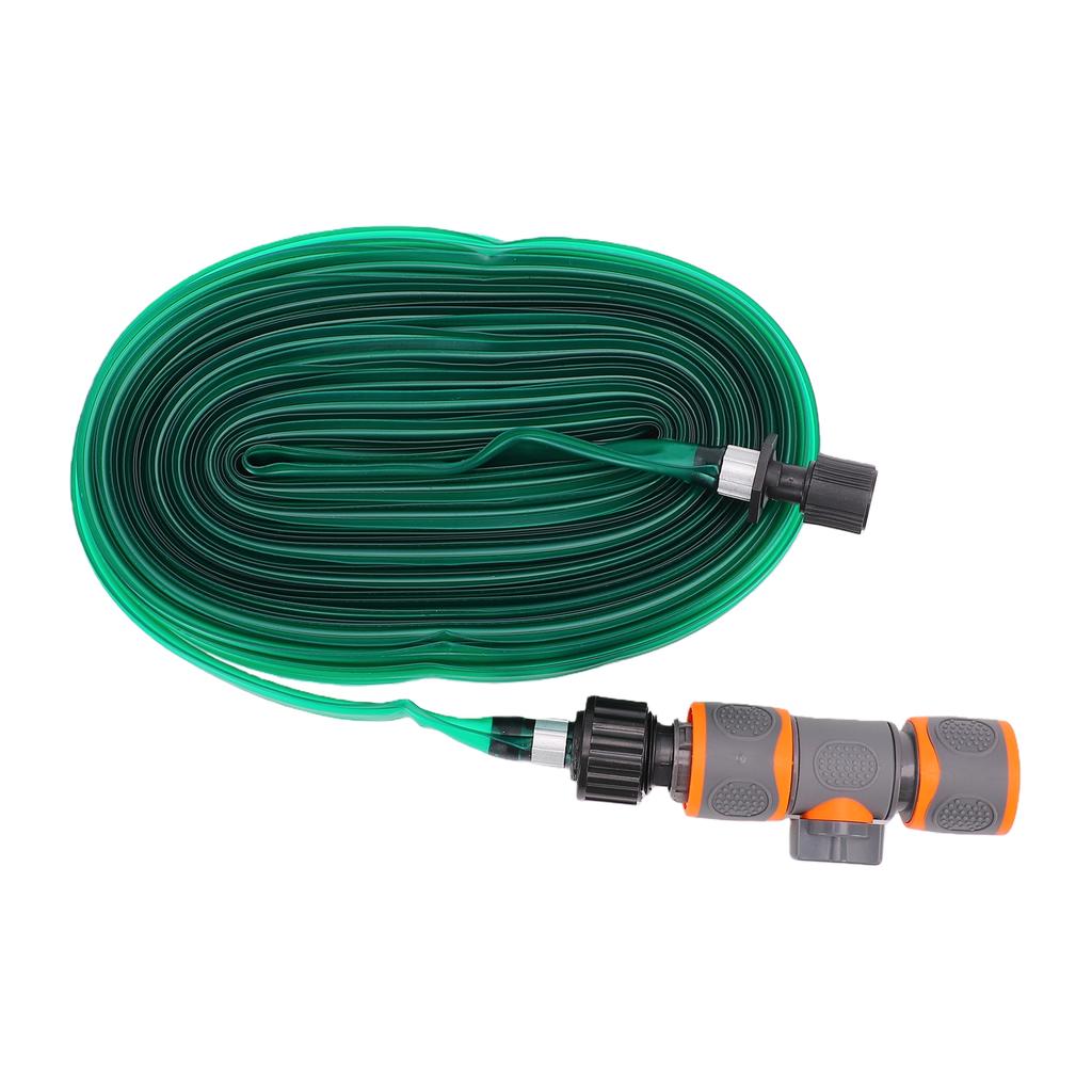 PVC Garden Watering Hose Bidirectional Quick Connector 15m Length Flexible Flat Soaking Hose