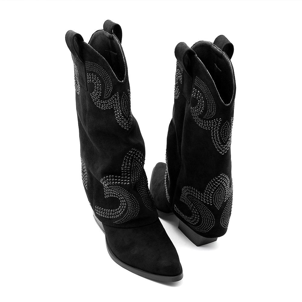 2025 Fall/Winter Merrell Women's Vintage Western High-Heel Knee-High Cowboy Boots