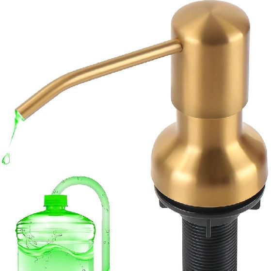 Soap Dispenser for Kitchen Sink, Sink Soap Dispenser with Longer Threaded Shaft Shank, 47" Extension Tube Connects Directly To Dish Soap Container,