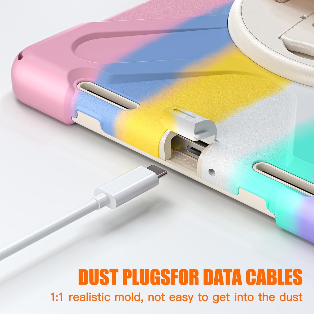 For Xiaomi Pad 5/Pad 5 Pro Case Rotary Kickstand PC+Silicone Hand Strap Tablet Cover