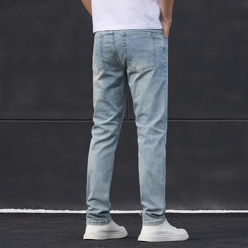 JYL Brand-new cotton straight elastic jeans men's fashion everyday use.