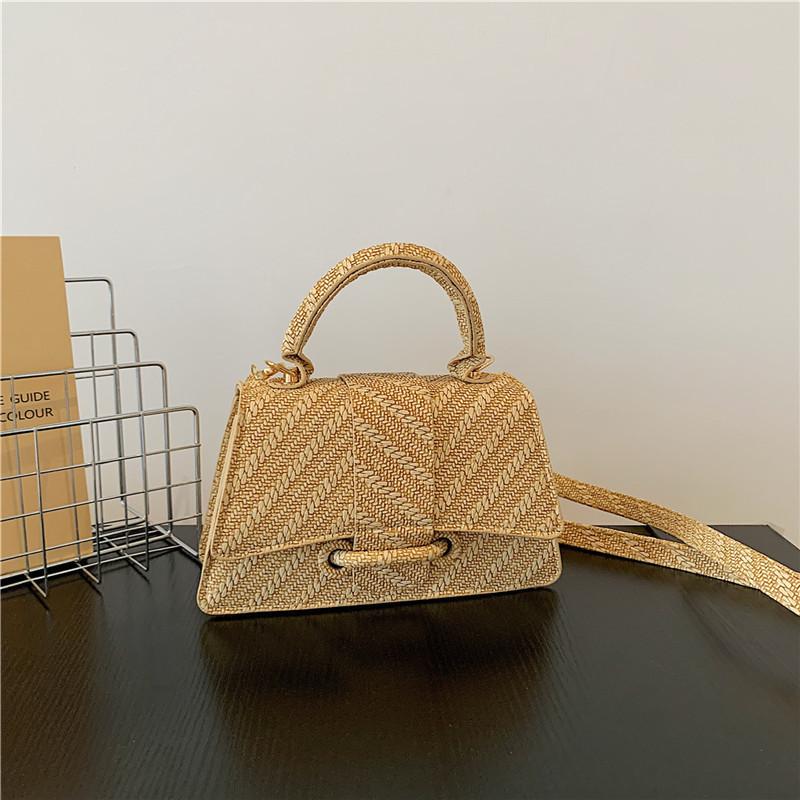 Trendy Women s Mini Square Nylon Shoulder Bag With Fashionable Stitching Details хаки