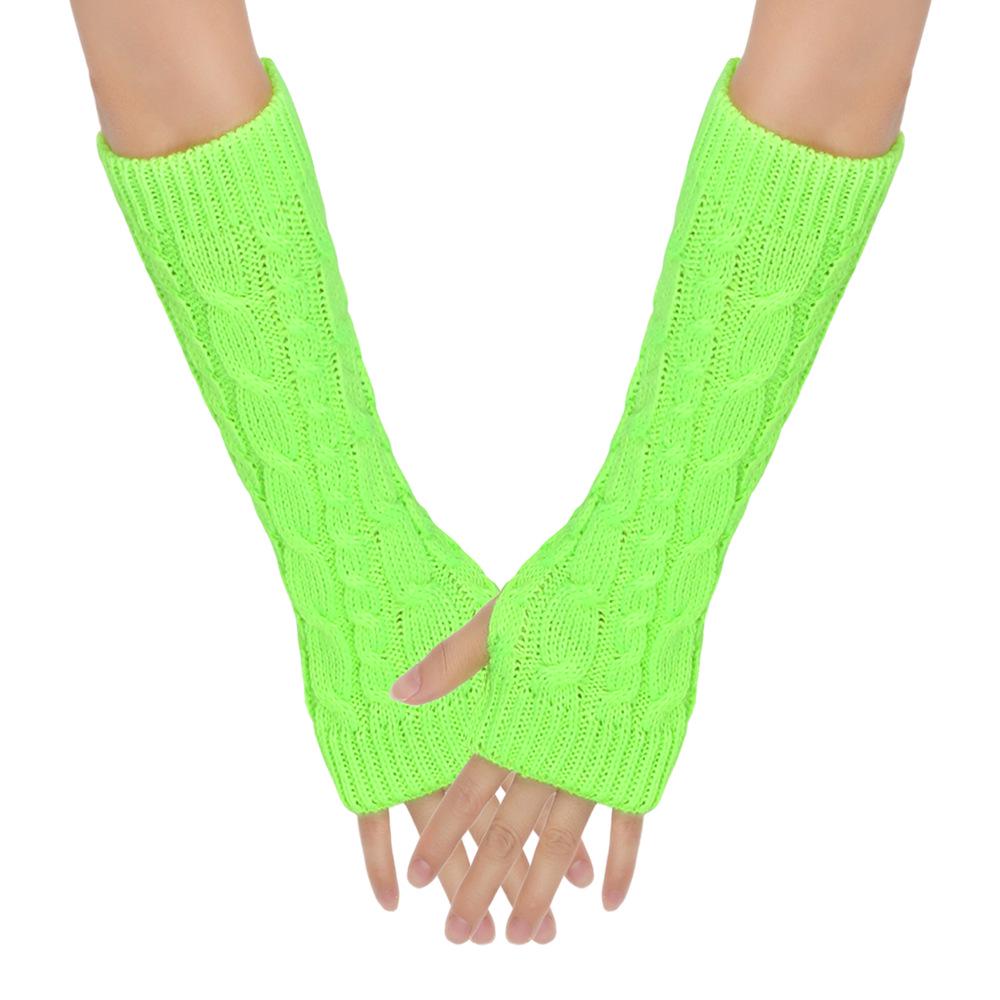 Cable Knit Fingerless Arm Warmers - Thick Winter/Autumn Long Gloves