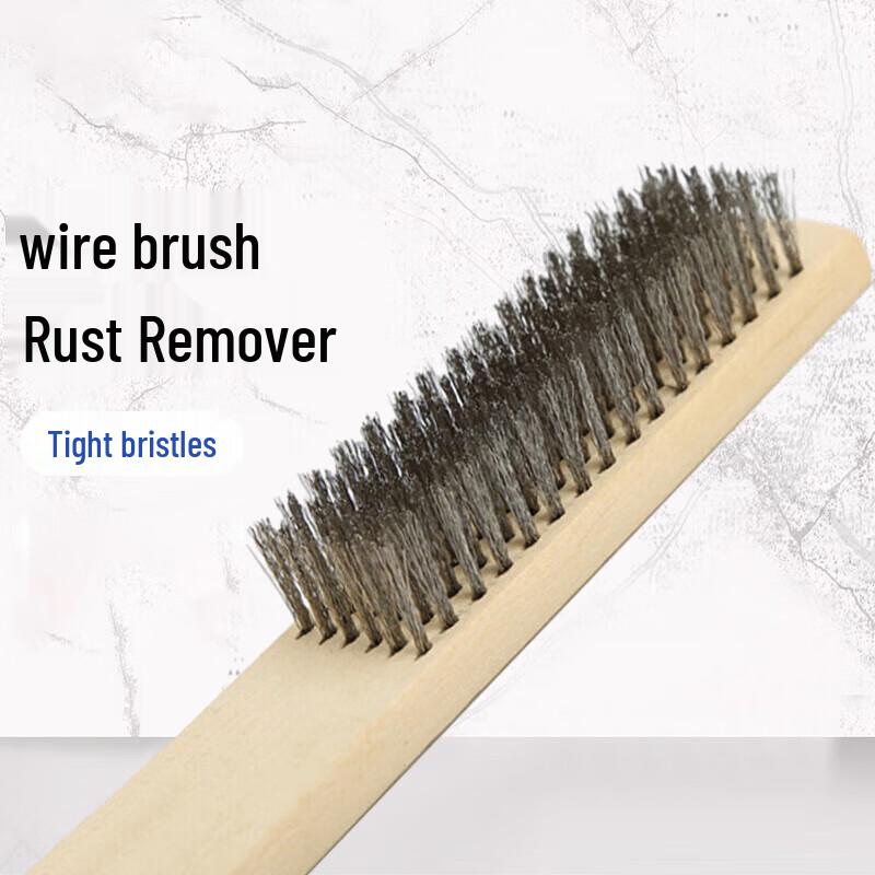 cmaos Stainless Steel Wire Brush with Wood Handle