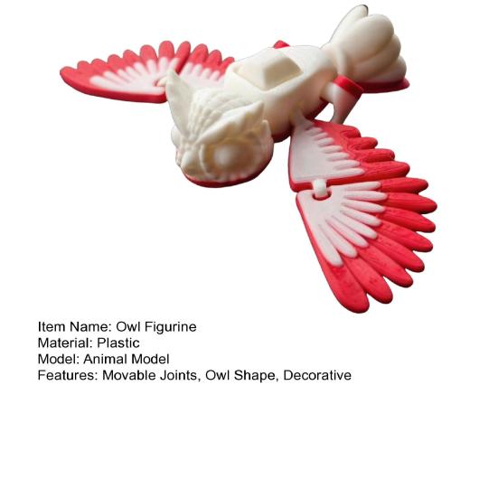 Movable Joints Owl Model 3D Printed Owl Figure Toy Articulated