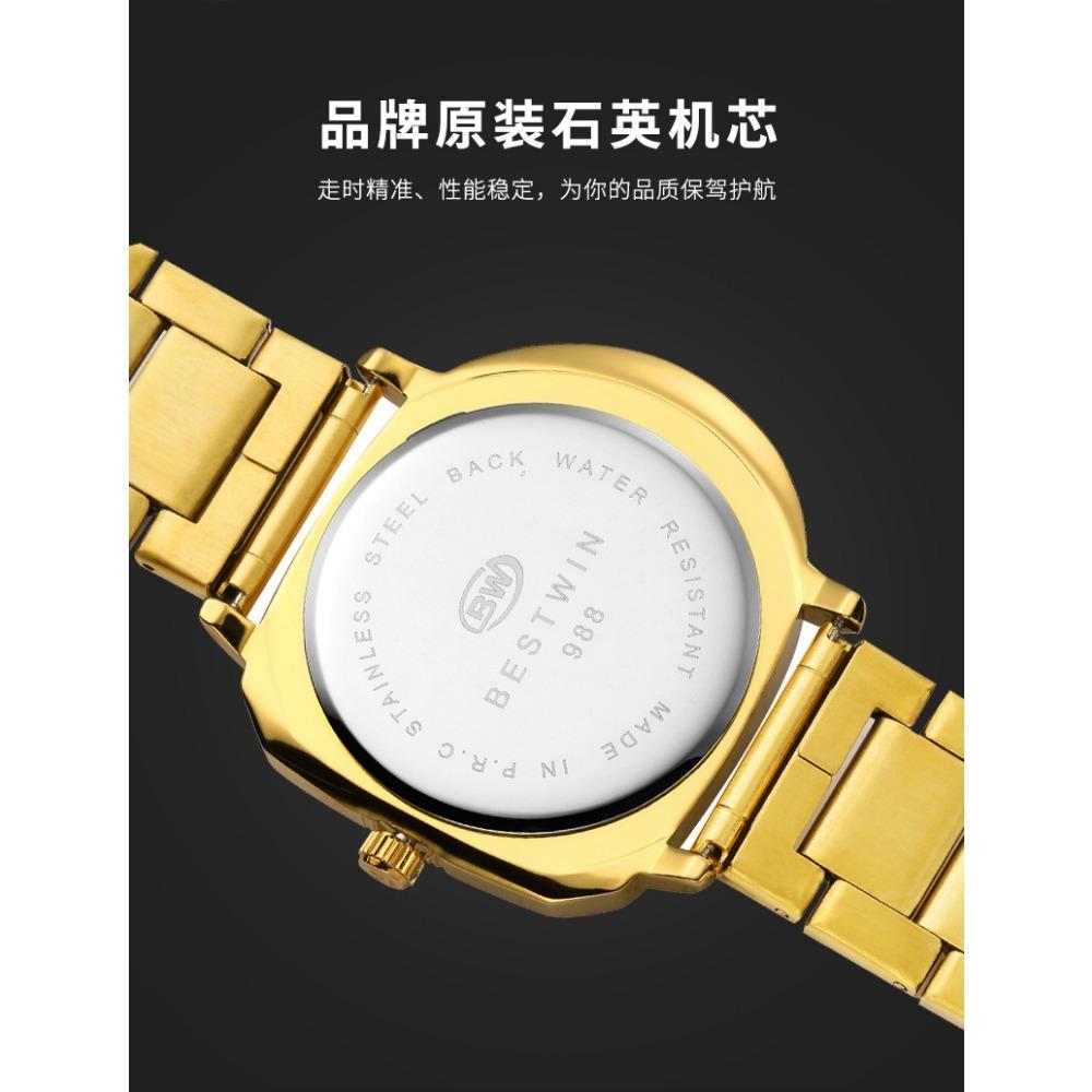 Fashion Men Irregular Tonneau Shape Quartz Watch Creative Rotating Dial Stainless Steel Bracelet Wristwatch