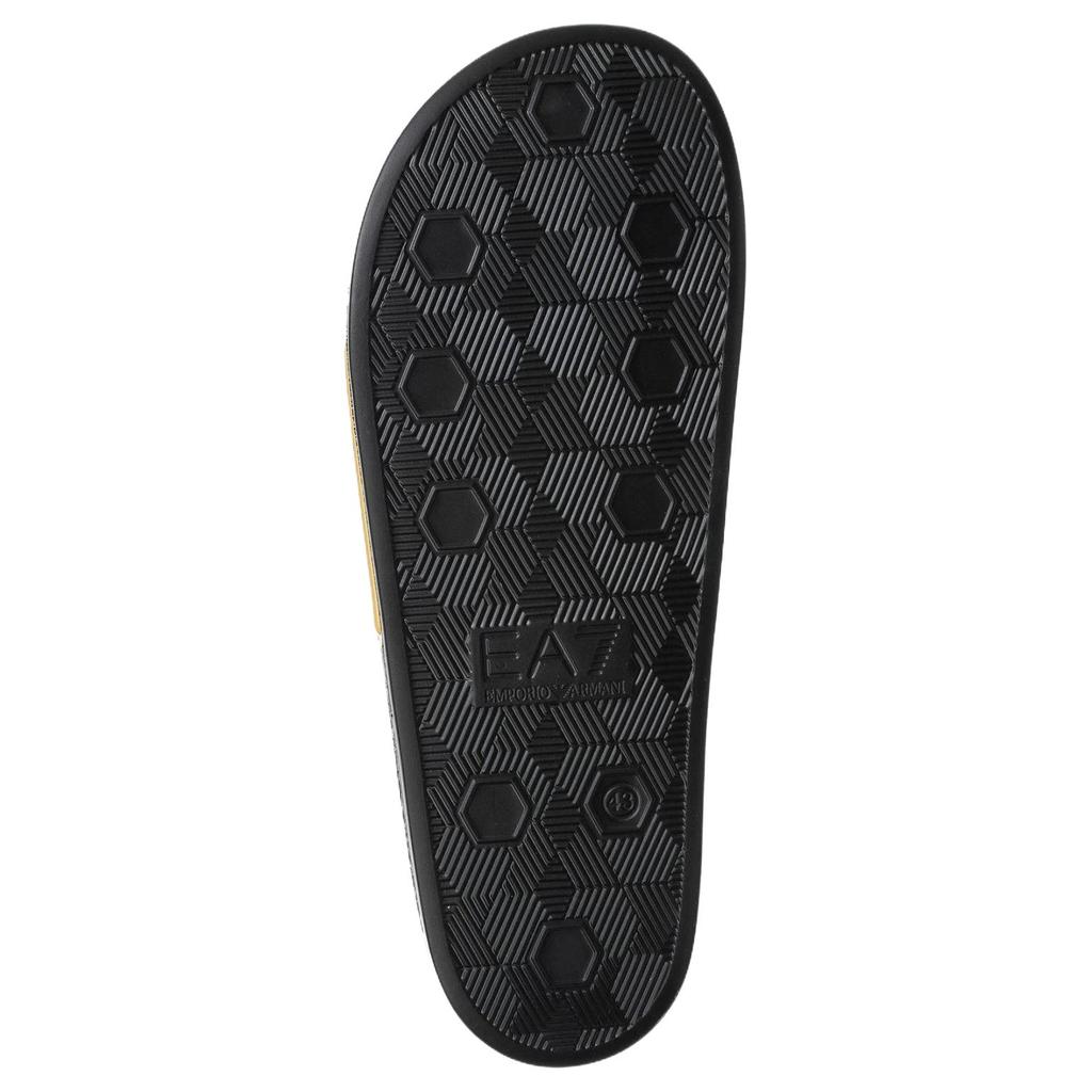 Emporio Armani EA7 Round Toe Flat Slide Sandals Unisex Sandals Yellow 7X000108AF15118MZ097