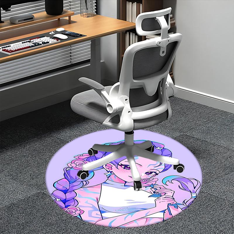 

Princess Rose,Fantasy Braid Chair mat Round Rug-Office carpet, Machine Washable, Non-slip, Suitable for Living Rooms, Bedrooms, Entryways, a 80cm by 80cm