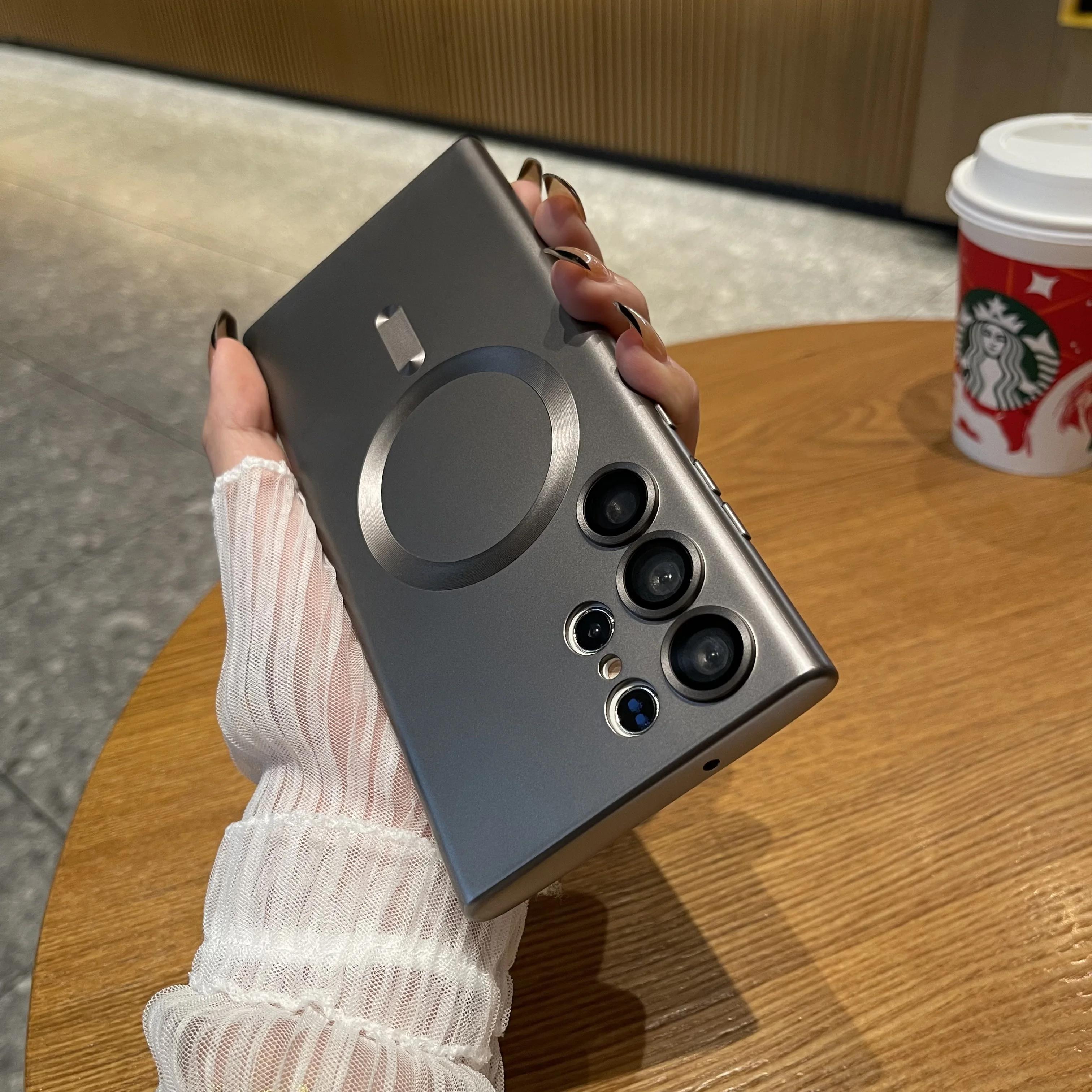 

Роскошный чехол для телефона Magsafe с магнитной беспроводной зарядкой для Samsung Galaxy S25 Ultra Matte Silicone Protection Phone Cover For Samsung S25Ultra