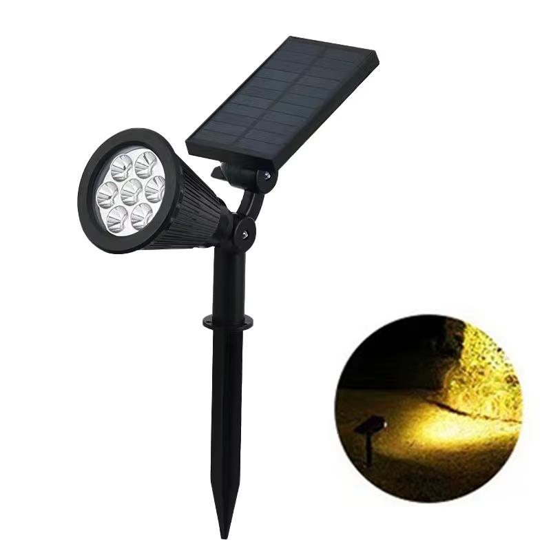 7 LED Solar Spot Lights RGB Solar Landscape Lights IP65 Waterproof Brightness Adjustable for Outdoor Garden  Lawn Decor Lighting