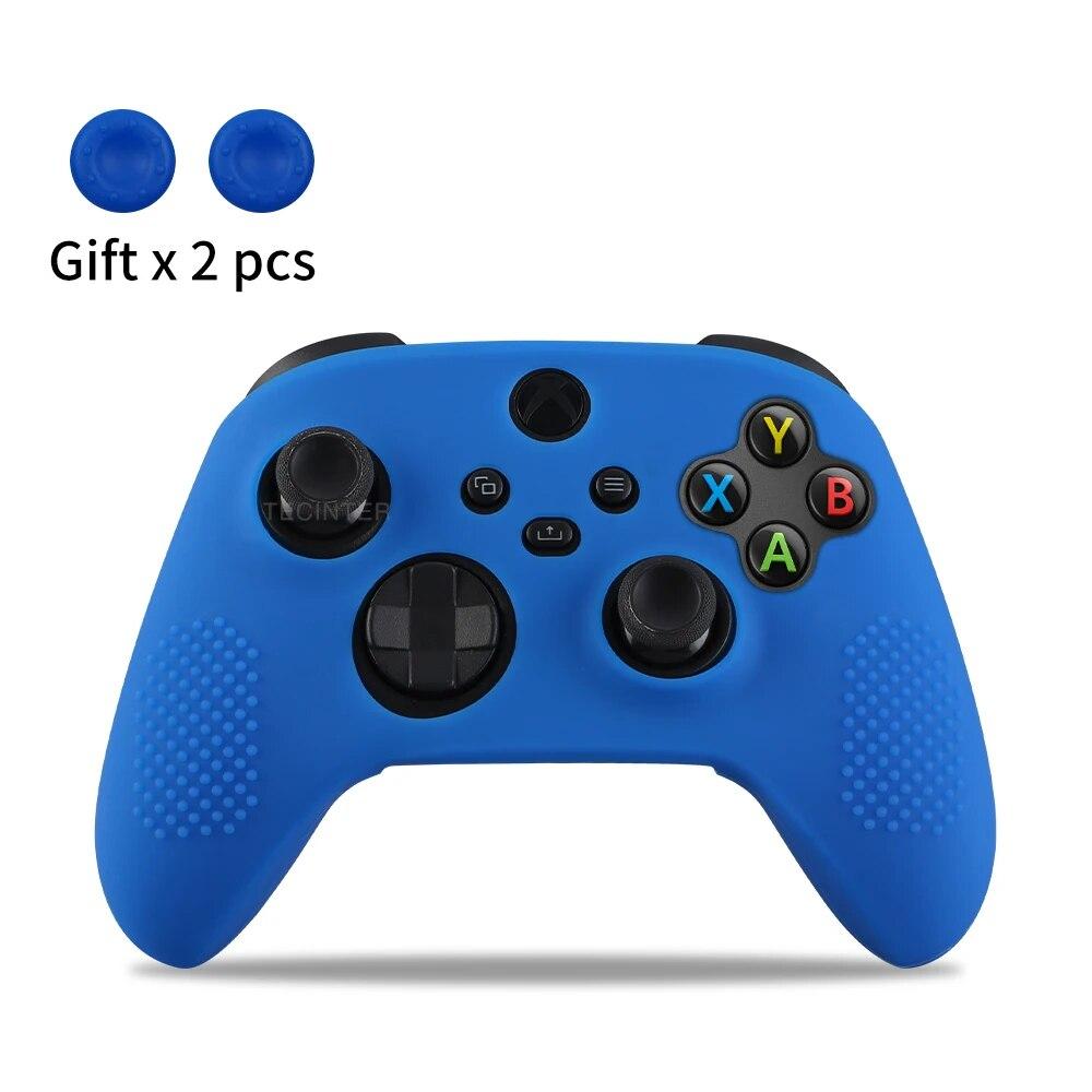 

Мягкий силиконовый чехол для контроллера Xbox Series X/S Защитная накладка Аксессуары для геймпада Накладки на стики Колпачки Крышка джойстика Корпус синий
