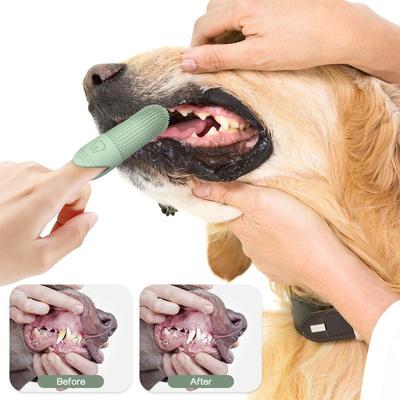 Haustier Silikon Reinigungs Nagelbürste Fingerbürste Katze Hund Haustier Zahnbürste Hund Zähne Reinigung Katze Zahnbürste Haustierprodukte
